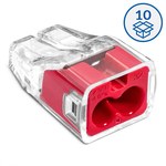 SCP2 B10 quick connector plug transparent/red (pack = 10 pcs.)